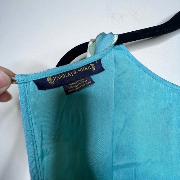 Anthropologie Pankaj & Nidhi Mirror Image Floral Tea Party Midi Dress Size 6 - Picture 15 of 17